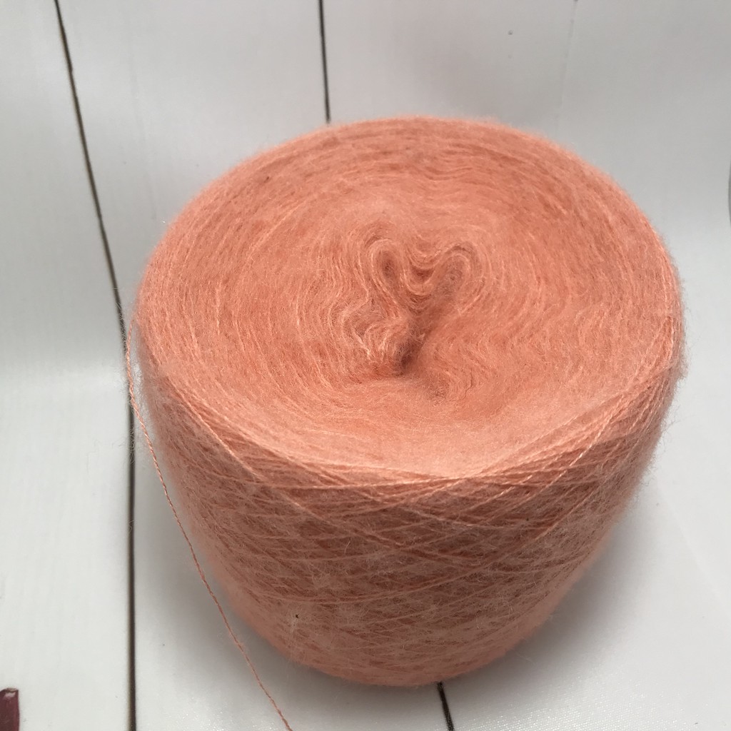 len mohair sợi nhỏ trơn cuộn 100gr