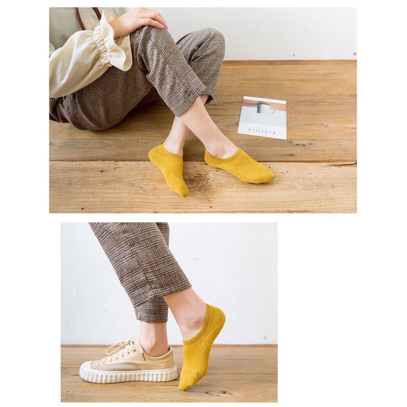 Tất nửa bàn nam nữ thời trang EMOJI vớ chân ngắn màu trơn trẻ trung cá tính cho giới trẻ thích hợp mùa hè EMOJI TN031
