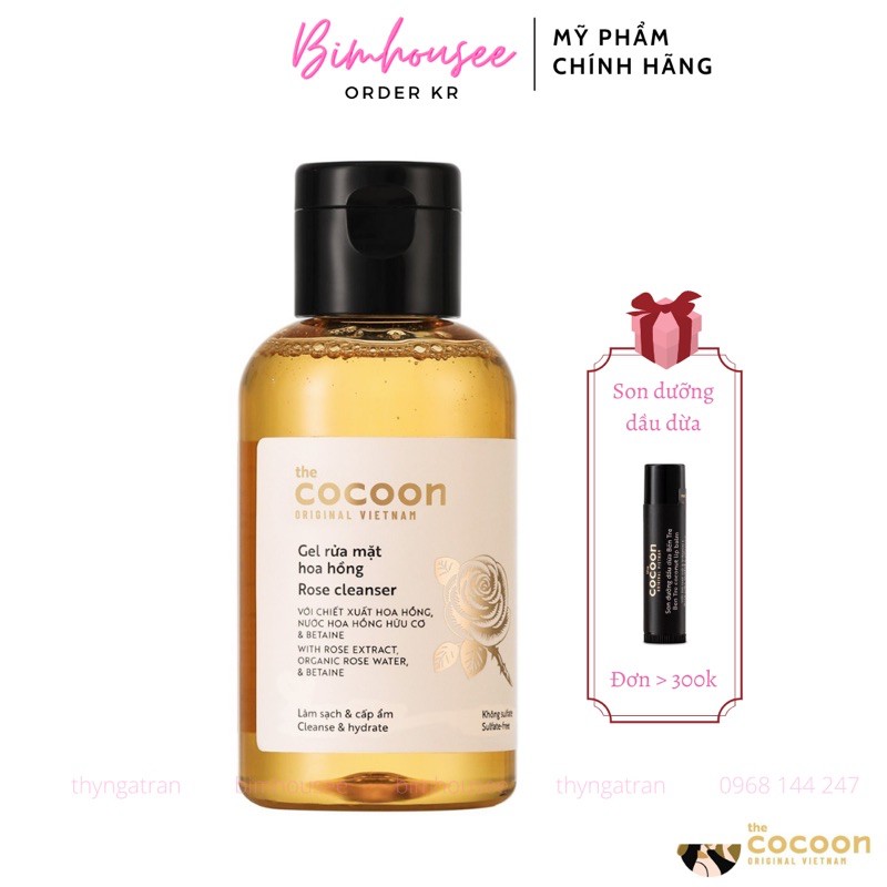Gel rửa mặt hoa hồng Cocoon 140ml