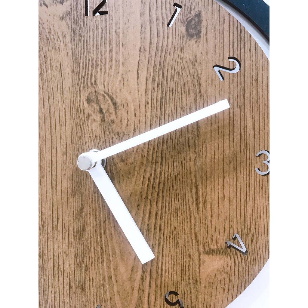 [ Sale sốc] Đồng hồ treo tường, đồng hồ trang trí nhà cửa mặt gỗ tròn wall clock