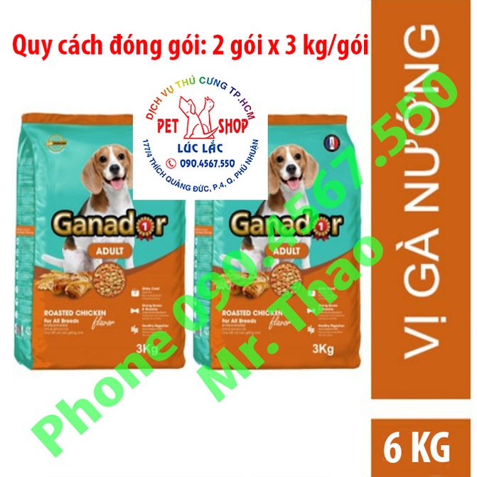 FREESHIP [6KG] Thức ăn cho chó trưởng thành Ganador vị gà nướng - Ganador Adult Roasted Chicken Flavor