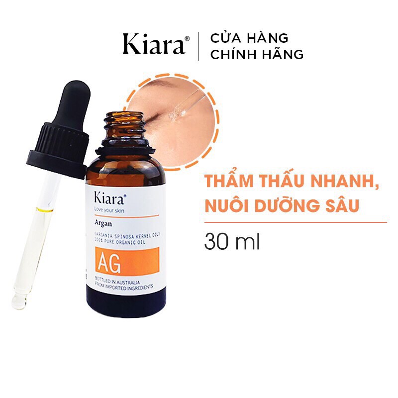Dầu Dưỡng Da Căng Mướt Cho Da Hỗn Hợp Da Khô Kiara Argan Oil 30ml (AG) | BigBuy360 - bigbuy360.vn