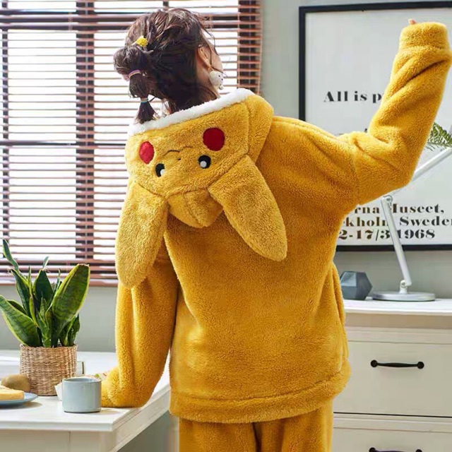 (ORDER) Bộ ngủ đông nhung san hô mũ tai thú cute, hàng Quảng Châu cao cấp (20 mẫu - kéo ảnh xem thêm)