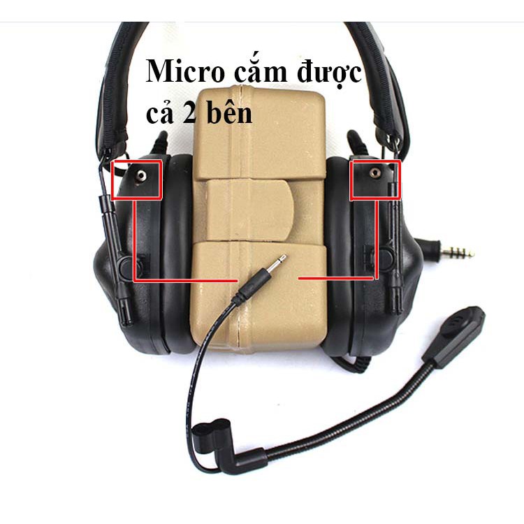 Tai Nghe Khử Ồn Cho Mũ Bảo Hiểm Quân Đội