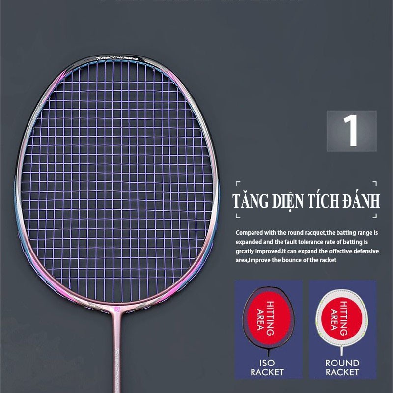 Vợt Cầu Lông 100% Khung Carbon Siêu Bền, Siêu Nhẹ KÈM PHỤ KIỆN - Bộ Vợt Cầu Lông Boweiqi Cao Cấp Chính Hãng VT164