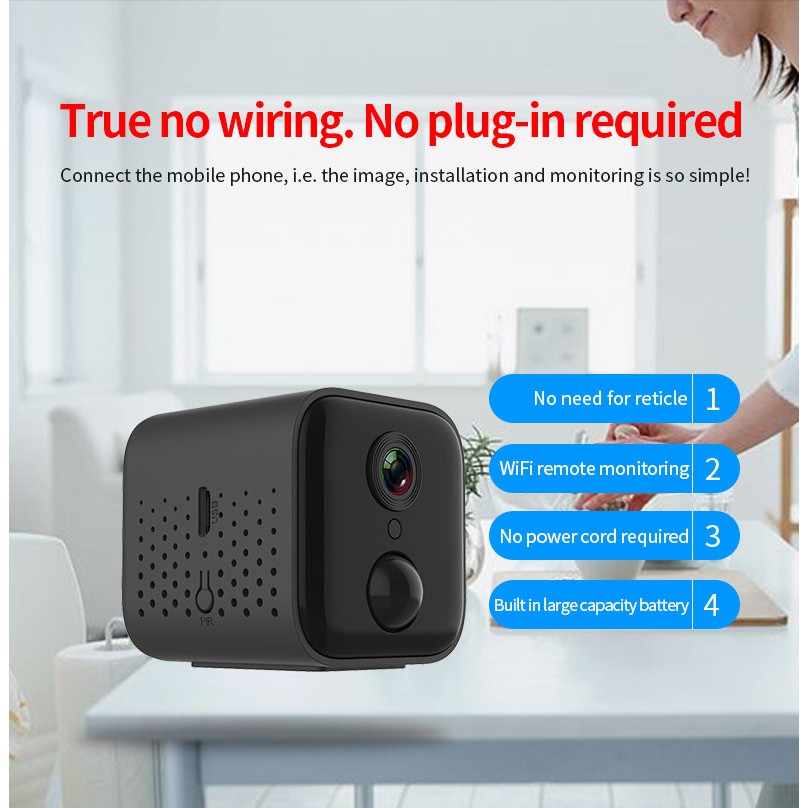 Camera mini wifi IP Hukey Vision A21 siêu nét Full HD 1080P - Cảm biến nhiệt PIR-Cảm biến hồng ngoại ngày và đêm