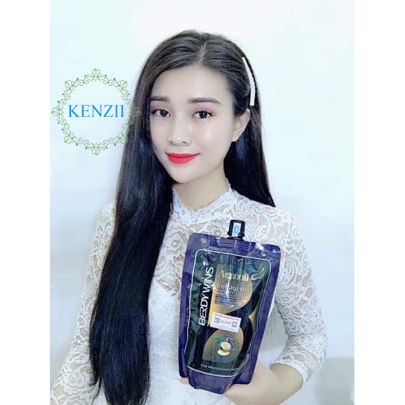 Kem Hấp Ủ Tóc BERDYWINS Argan Oil Collagen Complex Phục Hồi siêu mượt 500ml - KENZII HAIR