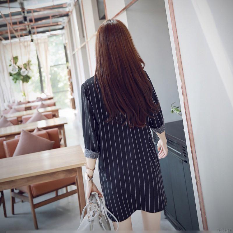 Đầm ngắn họa tiết sọc thời trang cho nữ