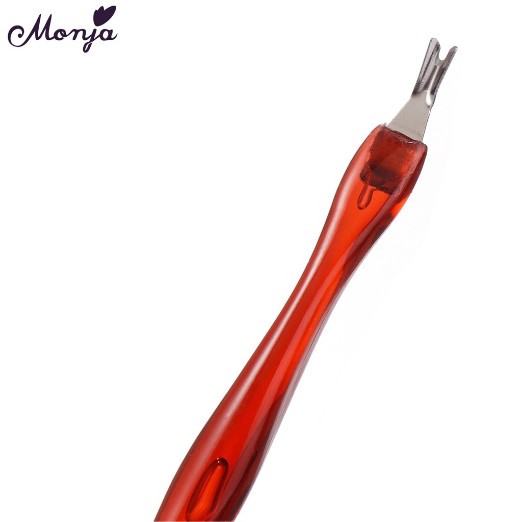 MONJA [Hàng mới về] Dụng cụ đẩy da chết đầu hình nĩa bằng thép không gỉ dùng cho chăm sóc móng màu nâu