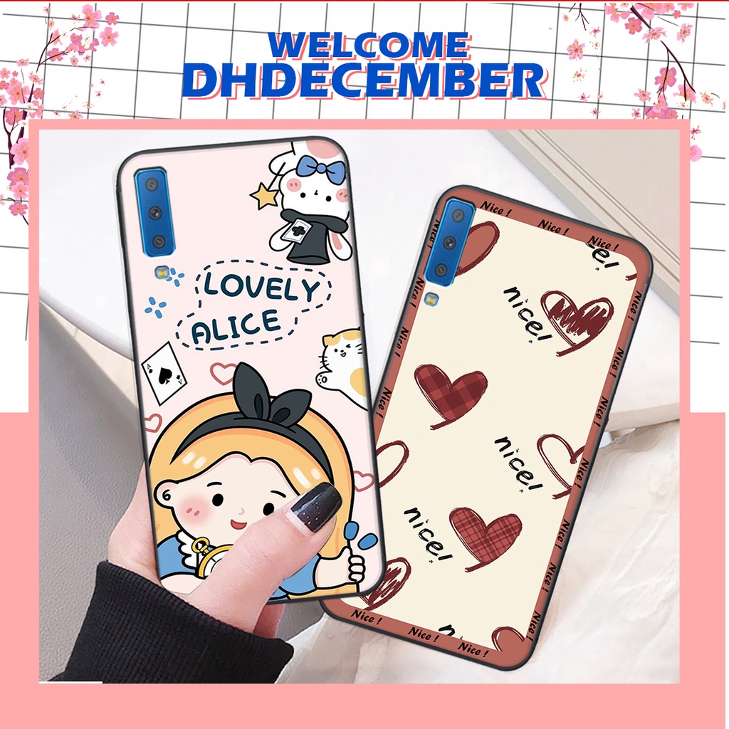 Ốp lưng Samsung  A7 2018 in hình nice ,good luck happy ốp xinh viền dẻo đẹp chất