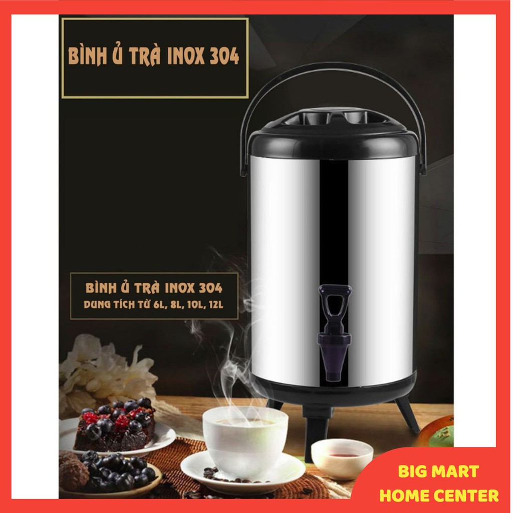 Bình Ủ Trà Sữa 3 Lớp Giữ Nhiệt Inox 6L, 8L, 10L, 12L