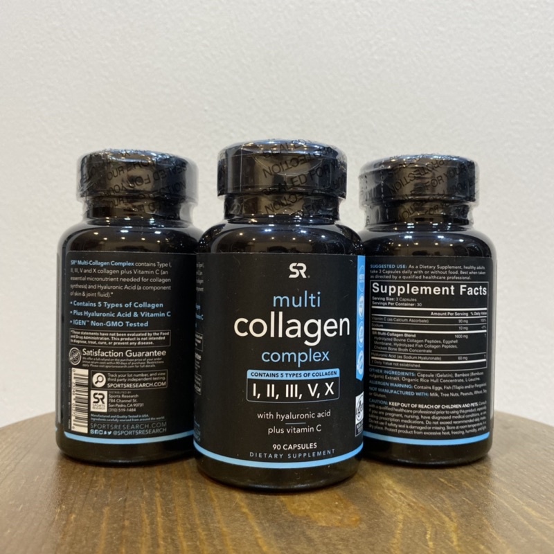 SR Multi Collagen Peptides complex dạng viên cho da mịn màng, bổ khớp type I, II, III, V, X kèm C và hyaluronic 90 viên