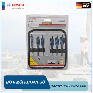Bộ mũi khoan gỗ 6 cây Bosch 14-24mm 2608595424