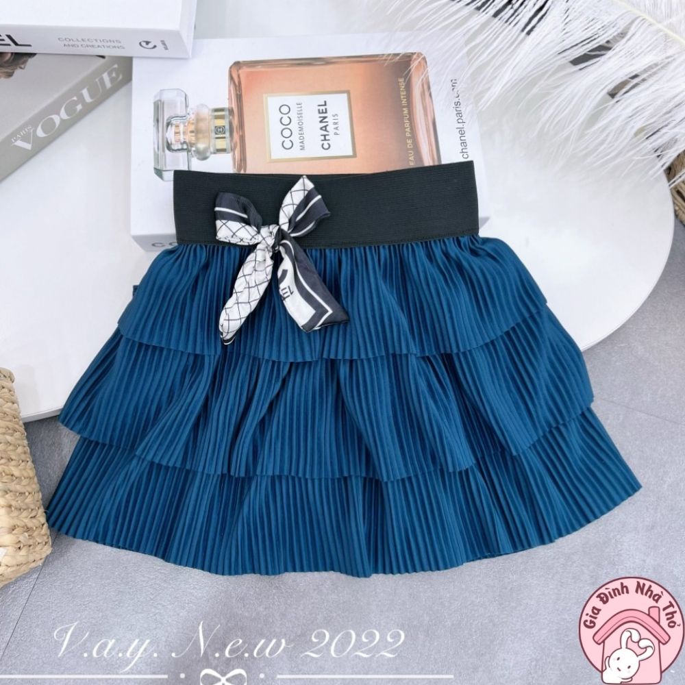 Chân váy đầm, váy tầng jean bò cho bé gái