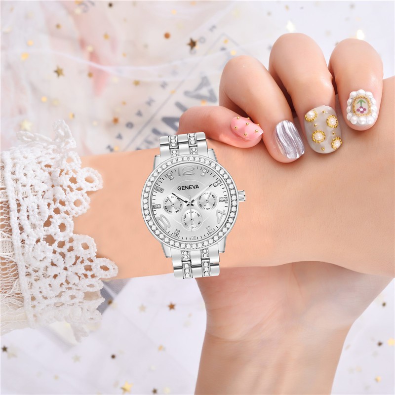 Đồng Hồ Đeo Tay Geneva Mạ Vàng Hồng Đính Đá Nhân Tạo Sang Trọng Cho Nữ | BigBuy360 - bigbuy360.vn