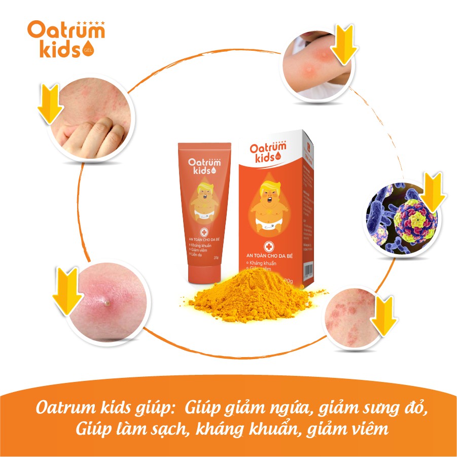 Oatrum Kids - Kem bôi da kháng khuẩn, giảm viêm, liền da cho bé (Tuýp 20g)