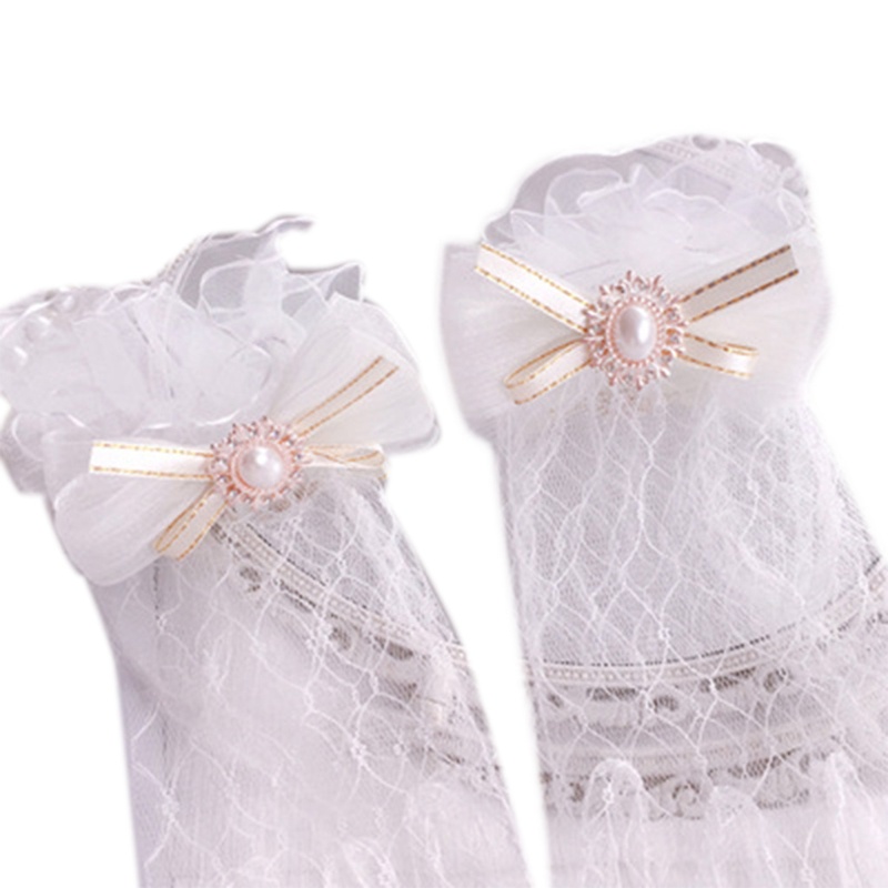 XIXI Găng tay ren lưới đính nơ phối ngọc trai dễ thương cho nữ
 | BigBuy360 - bigbuy360.vn