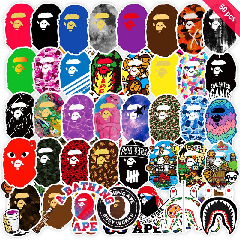 JOJO· Bộ Hình Dán Chống Thấm Bape, 50 tờ/bộ