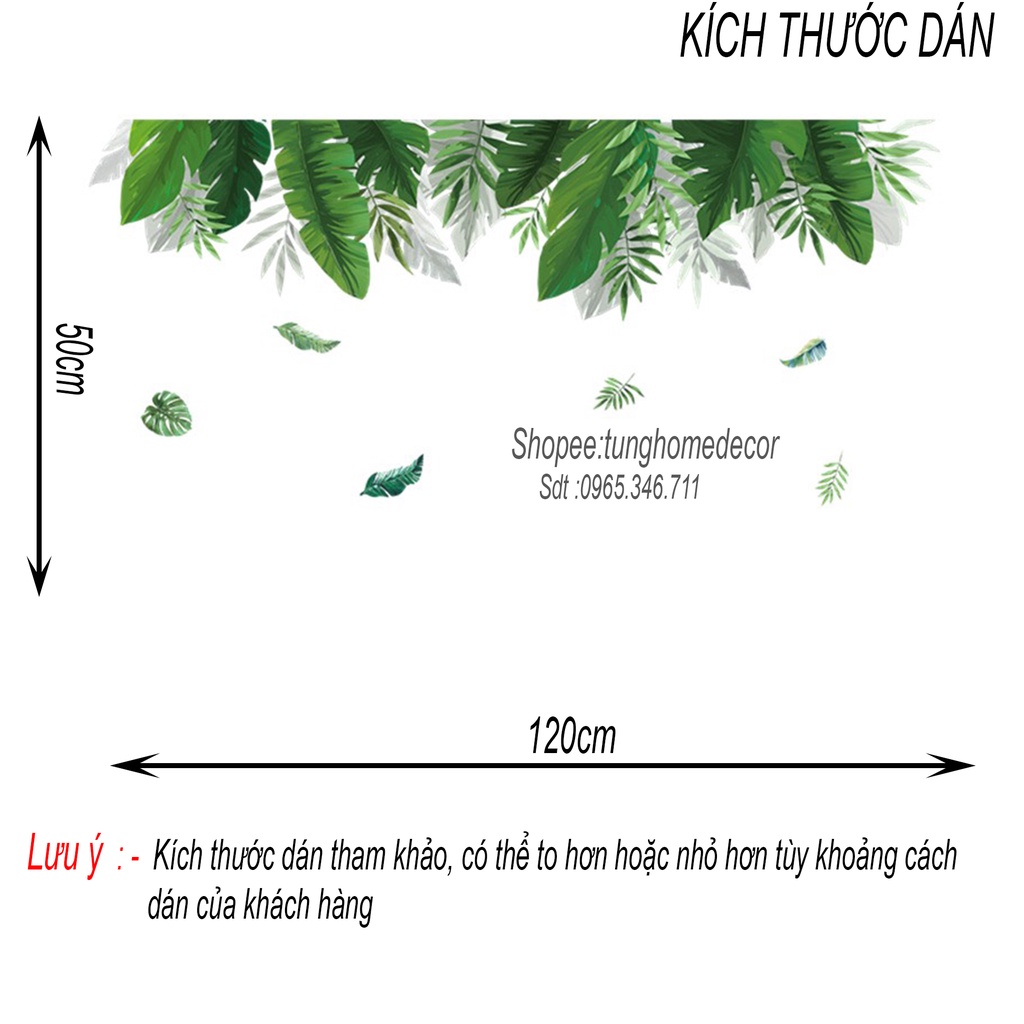Decal dán tường hàn quốc trang trí phòng ngủ TUNG DECOR XL8361 Vườn Nhiệt Đới 1
