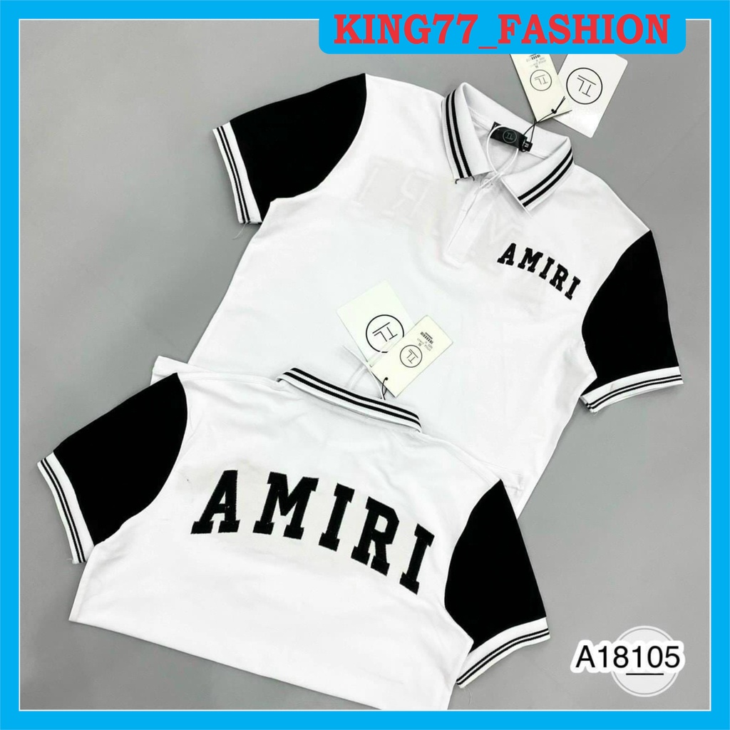 Áo thun POLO nam có cổ tay ngắn, áo nam đẹp phối họa tiết chữ chất vải cotton co dãn 2 màu trắng đen