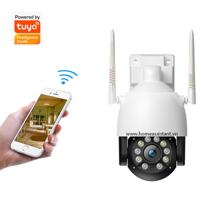 Camera Wifi Tuya Ngoài Trời 1080P Tích Hợp Đèn Pha Nhìn Đêm TY03