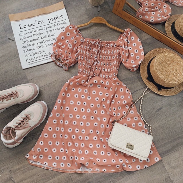 ĐẦM CÚC TAY BO KÈM HÌNH THẬT