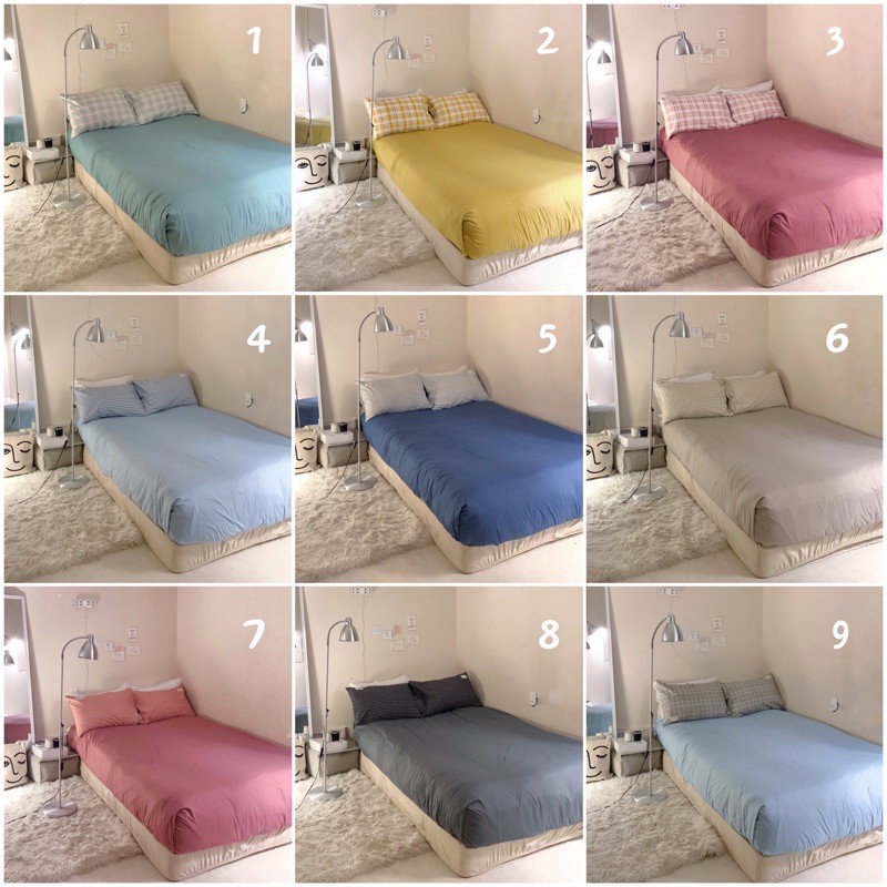 Bộ ga giường và vỏ gối: đủ các size 1m2x2m, 1m4x2m,1m6x2m,1m8x2m
