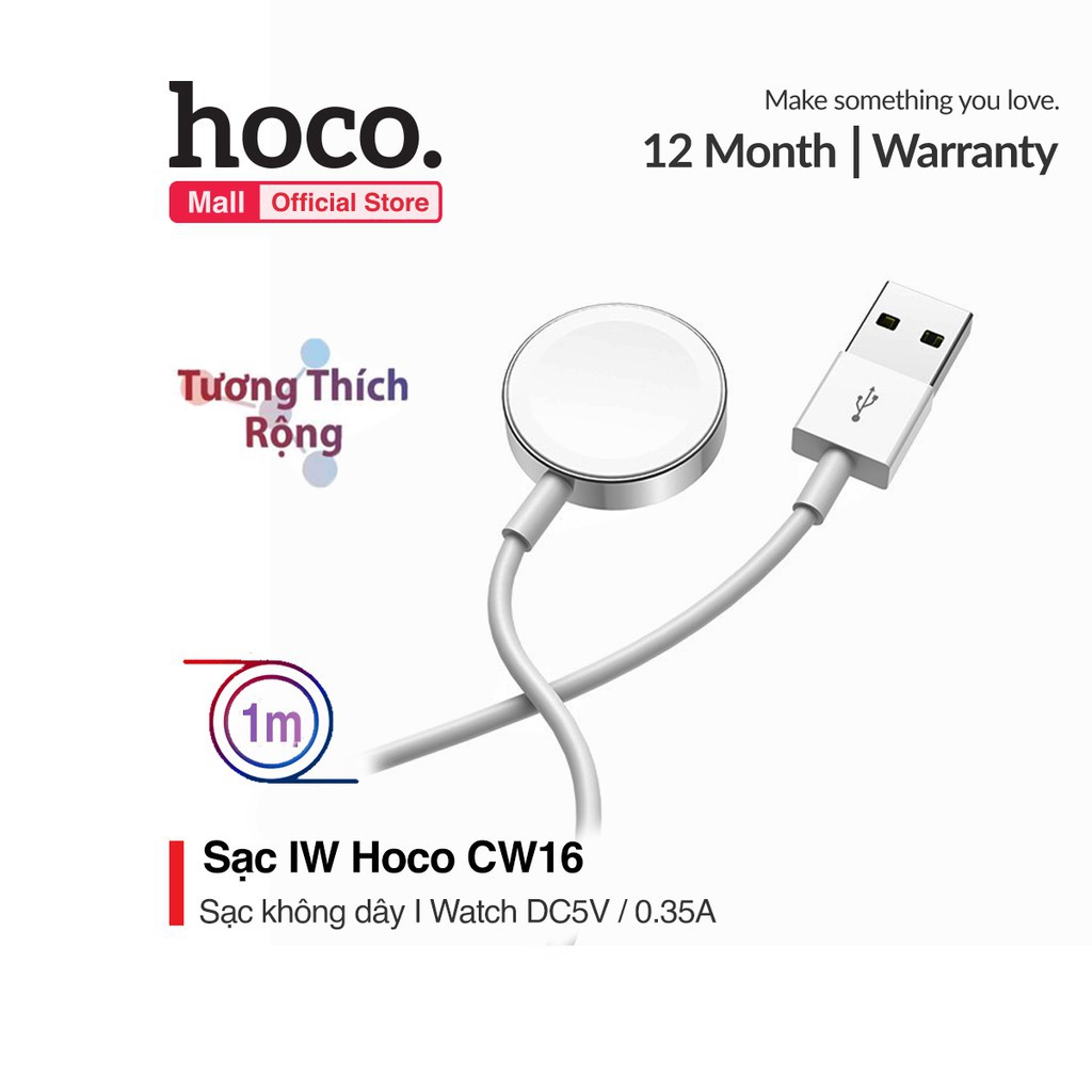 [ Giá siêu rẻ,chính hãng ] Đế sạc không dây Apple Watch Hoco CW16 series 1/2/3/4/5 38mm, 40mm, 42mm,44mm, sạc nhanh