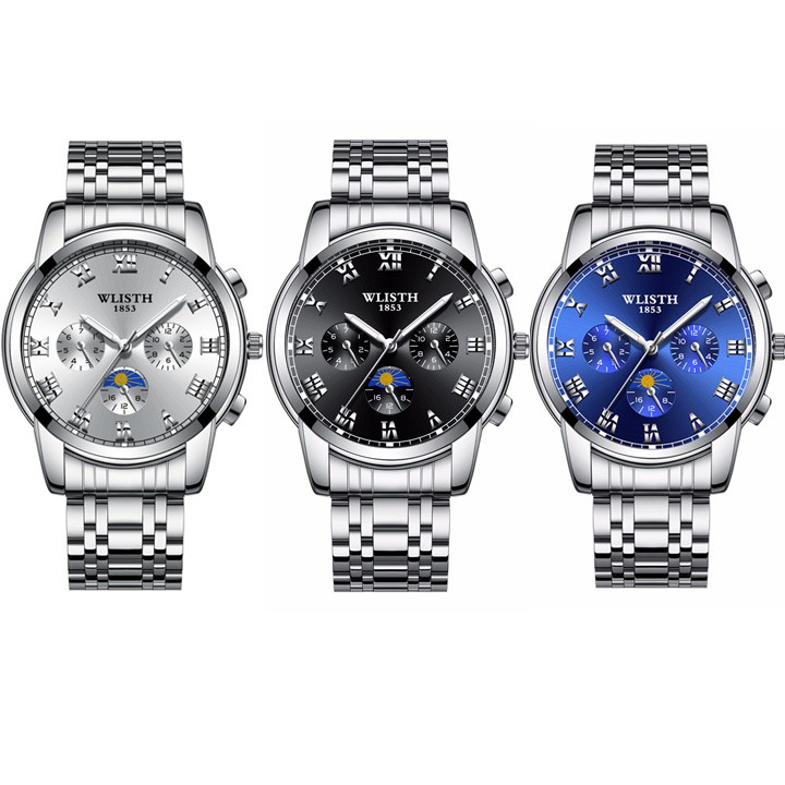 Đồng hồ 💝 Free ship 💝 Giảm 20k khi áp mã [TUIXHN] Đồng Hồ Nam Dây Thép Không Gỉ WILSTH Kim Dạ Quang Ban Đêm - DH04 | BigBuy360 - bigbuy360.vn