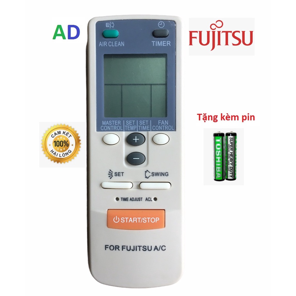 Điều khiển điều hòa Fujitsu 1 chiều , 2 chiều loại tốt thay thế cho mã khiển zin - Tặng Kèm Pin