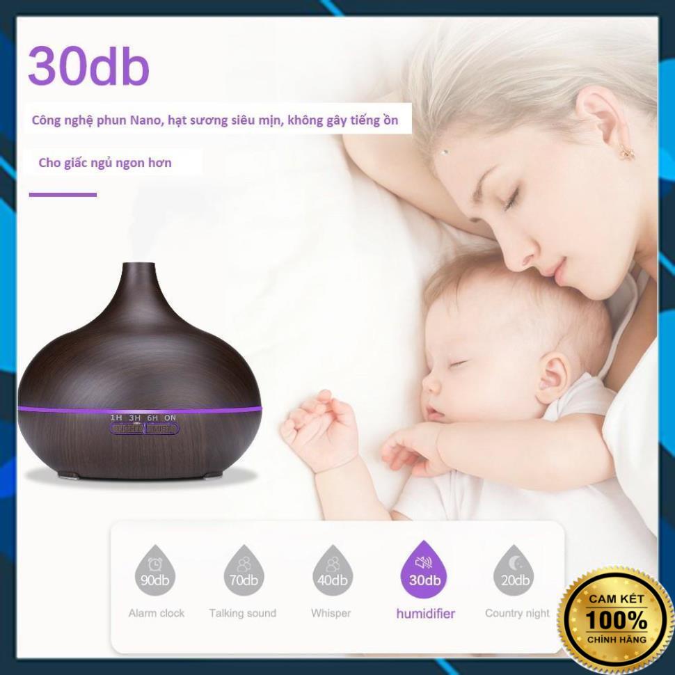 Máy Xông Tinh Dầu Phòng Ngủ 550ml - Tặng Kèm Tinh Dầu, Máy Khuếch Tán Tinh Dầu Tạo Ẩm Thơm Phòng, Đèn Xông Tinh Dầu