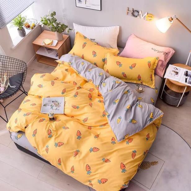 [SIÊU SALE] Bộ Cotton Poly Cà Rốt vàng xám