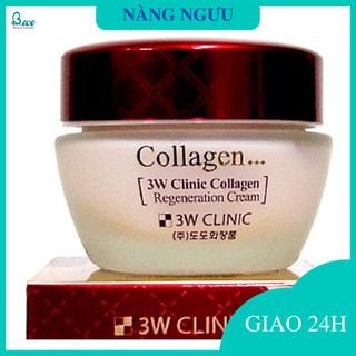Kem Dưỡng Trắng Da, Kem Dưỡng Ẩm, Nâng Tone, Chống Lão Hóa Collagen 3W Clinic Hàn Quốc 60g