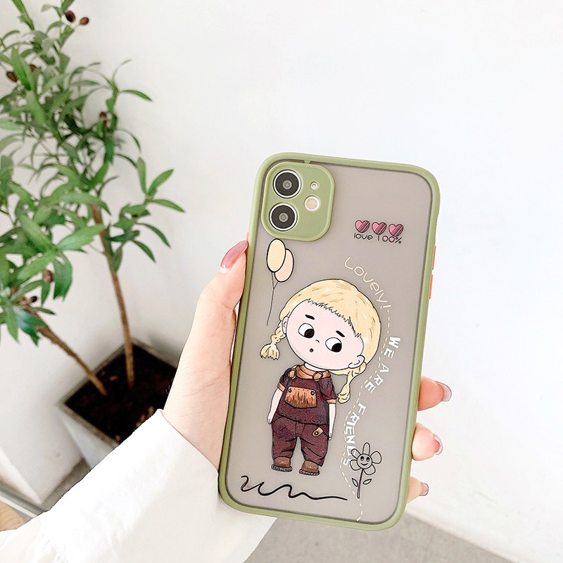 Ốp lưng iphone Baby Lovely nhám viền nổi cong 6/6plus/6s/6splus/7/7plus/8/8plus/x/xr/xs/11/12/13/pro/max/plus/promax | BigBuy360 - bigbuy360.vn