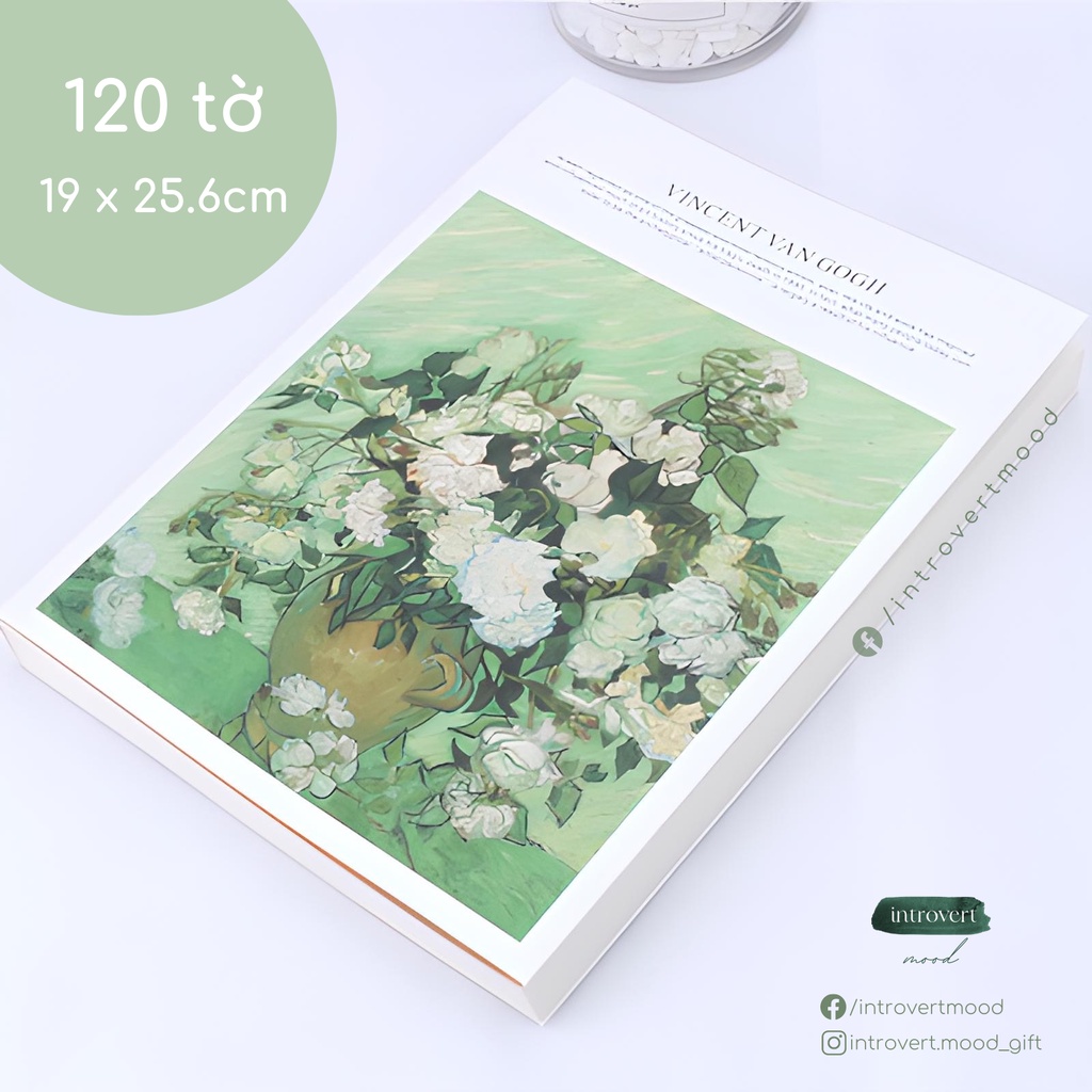 Sổ tay vẽ chì, màu chì sketchbook 120 tờ A4, bìa tranh Van Gogh
