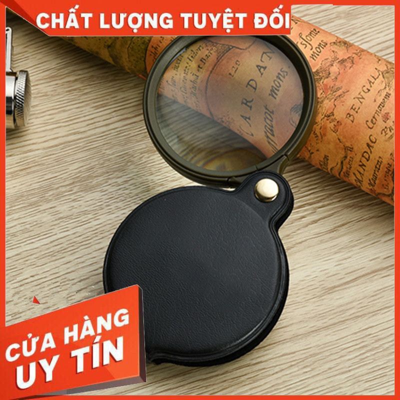 Kính lúp 10X thiết kế tay cầm bằng da nhỏ gọn, tiện lợi QK-6004