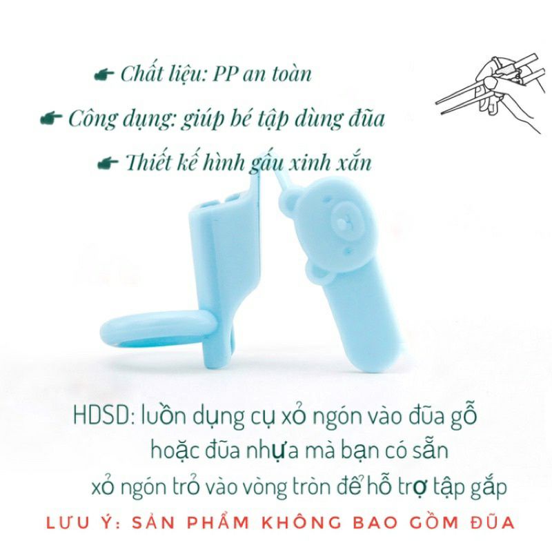 Phụ kiện đũa xỏ ngón hỗ trợ bé tập gắp, không kèm theo đũa