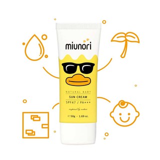Kem chống nắng cho bé dưỡng da Hàn Quốc Miunori Natural Baby Sun Cream SPF47/PA+++ tuýp 50g