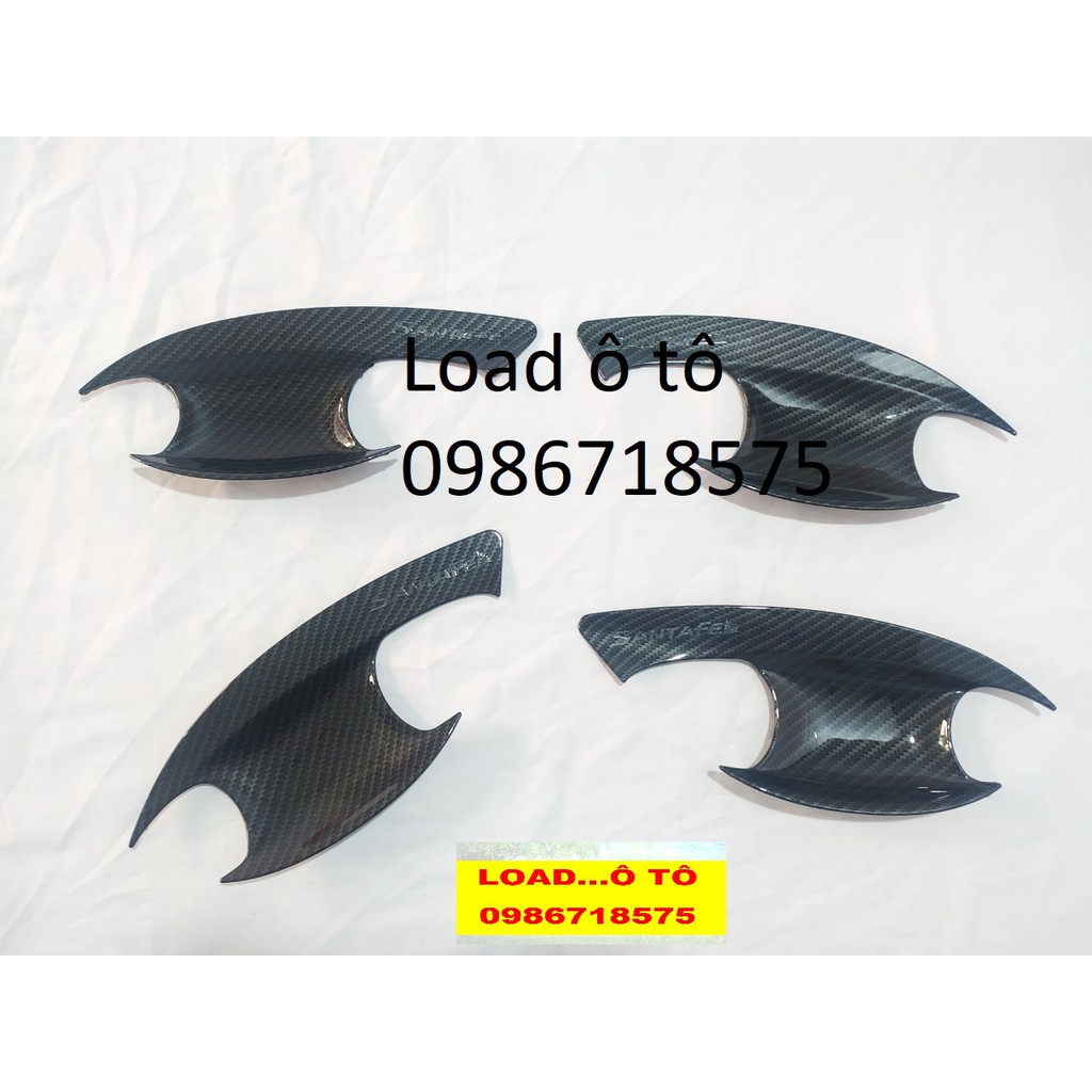 Ốp Tay Nắm, Hõm Cửa Carbon Xe Huyndai Santafe 2022-2019 Mẫu Vân Carbon Cao Cấp Nhất Thị Trường