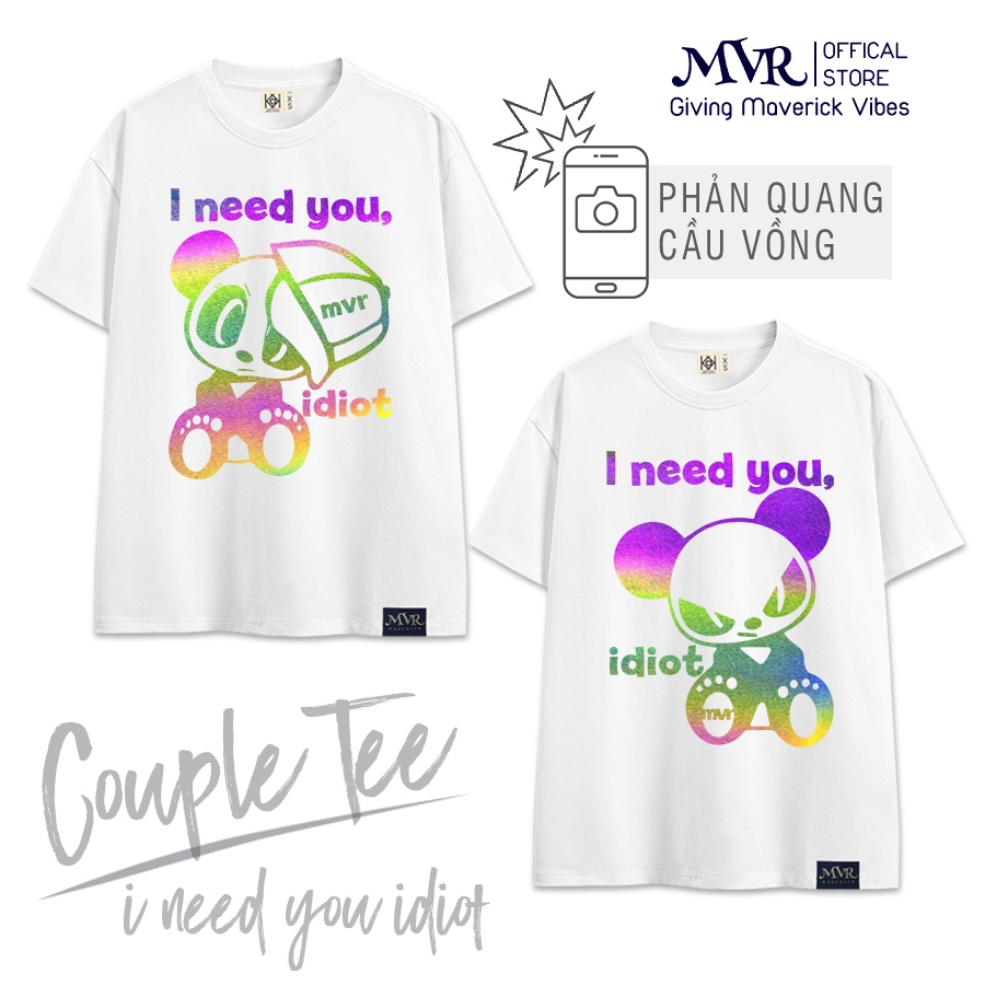 Áo thun cặp unisex tay lỡ form rộng Hàn quốc phông nhóm cotton nam nữ hình gấu couple dễ thương chính hãng MVR TT300601