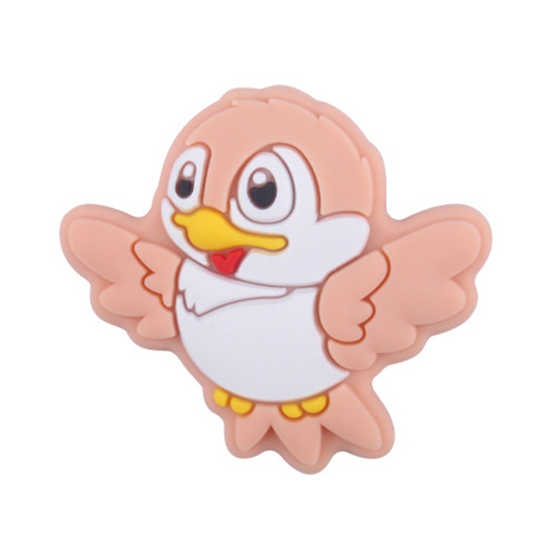 Set 3 Đồ Chơi Xỏ Hạt Silicon Hình Chú Chim Hoạt Hình Gặm Nướu Cho Bé Sơ Sinh