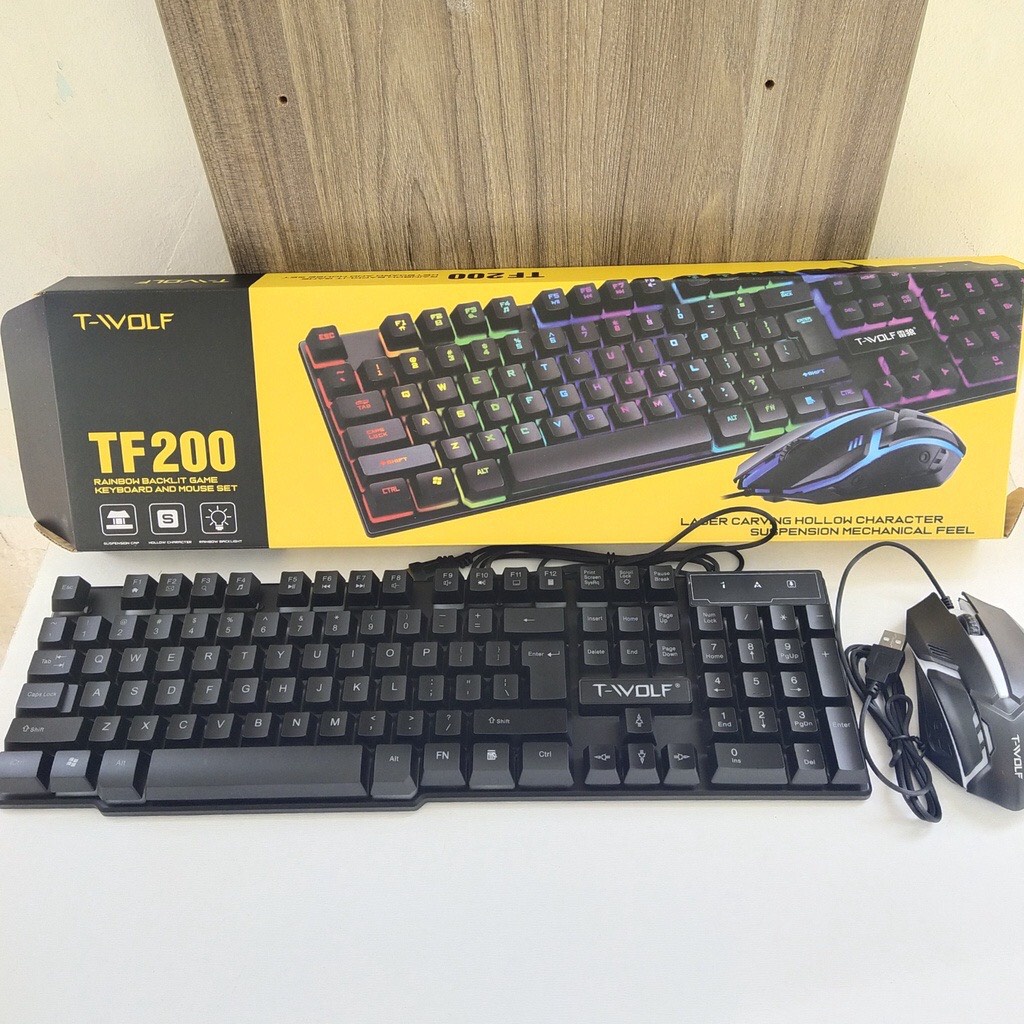 Bàn phím Gaming, Keyboard T-WOLF TF-20 Led 7 màu USB, thiết kế tính tế, siêu nhạy, bảo hành 12 tháng