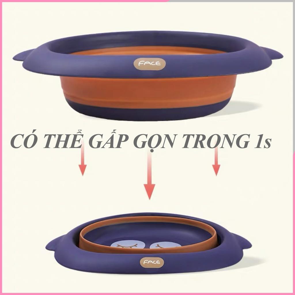 Chậu rửa mặt gấp gọn cho bé cao cấp ngộ nghĩnh an toàn - Ahimom