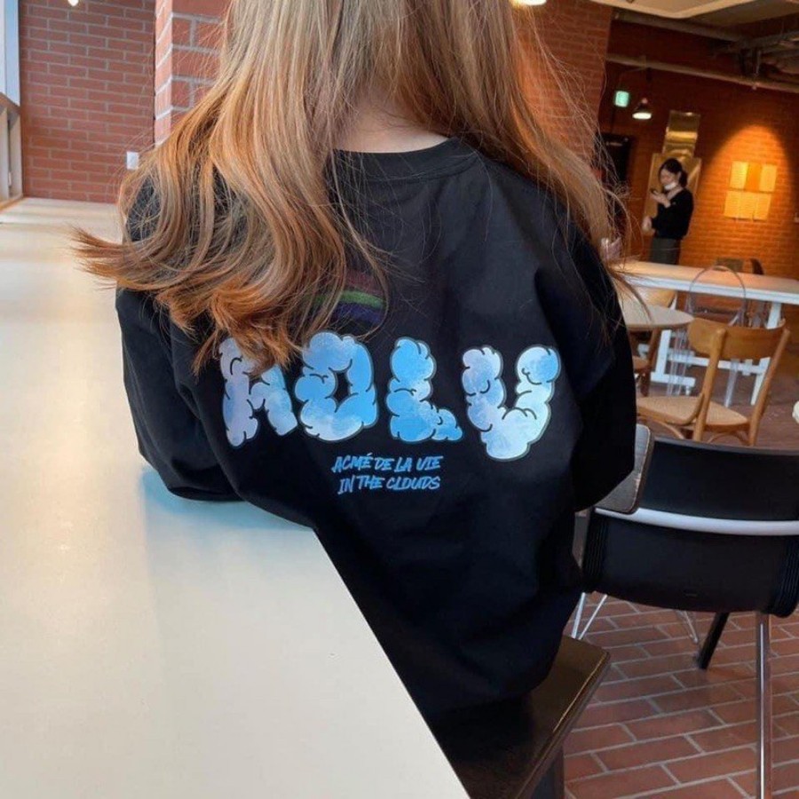 Áo thun unisex ngắn tay không cổ ADLV Rainbow Cloud - Bộ sưu tập áo phông adlv cầu vồng thời trang cá tính | BigBuy360 - bigbuy360.vn