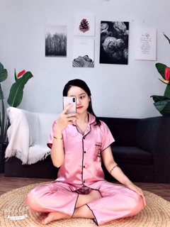 ( Freesize Lụa ) Đồ Bộ Pijama Lụa - Tay Ngắn Quần Dài