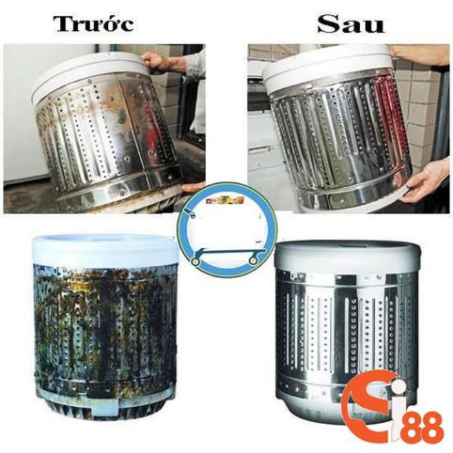 Bột tẩy lồng máy giặt Hàn Quốc 450gr dùng cho cả máy giặt lồng đứng và lồng ngang - vệ sinh máy giặt GD38