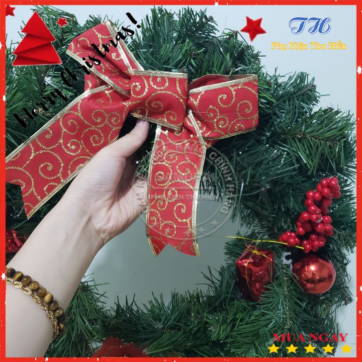 Vòng Nguyệt Quế Trang Trí Noel - Giáng Sinh 51CM 2 Chiều ( Hình Thật )