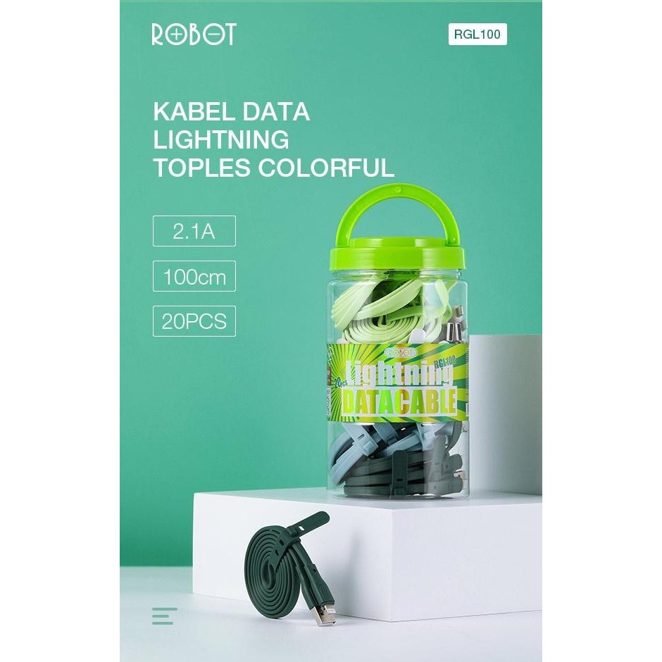 Bộ 20 Dây Cáp Sạc Rgl100 Lightning 2.1a 100cm Cho Iphone (1Top)