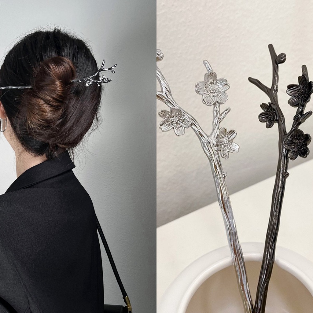 Kẹp Tóc Kim Loại Màu Đen Phong Cách Trung Hoa