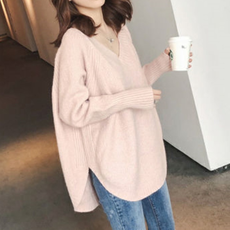 Áo Len Nữ Tay Dài Cổ Chữ v Thời Trang Hàn Quốc